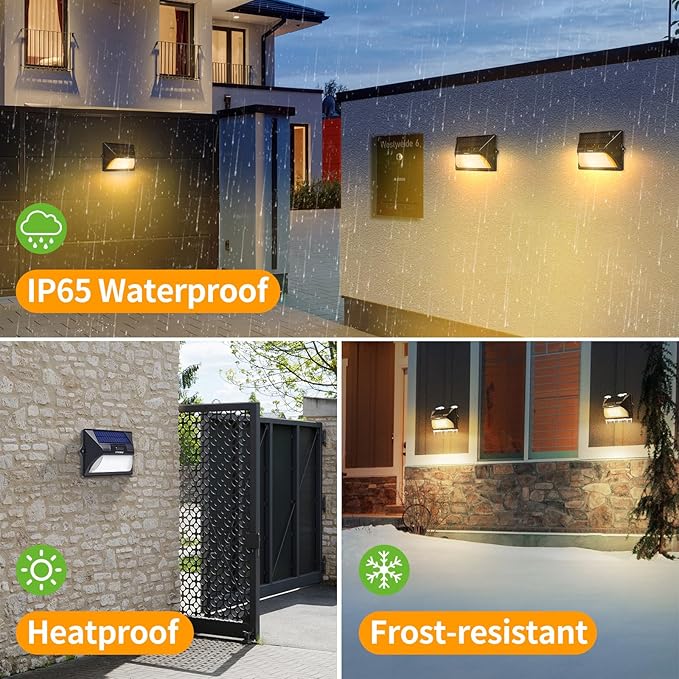 intelamp Solar Fence Lights Outdoor, 2 Packs 9 Colors & RGB Color Changing Deck Lights Waterproof, Solar Powered | Lumora