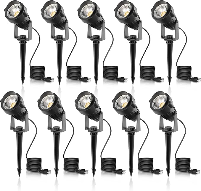 L LOHAS LED Outdoor Landscape Lighting, Auto On/Off 3000K Low Voltage Landscape Lighting, IP66 Waterproof Spot | Lumora