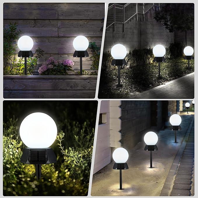 BlcTec Solar Pathway Lights Outdoor, Cool White Path Lights with 3-Sided Solar Panels, 18H Runtime, IP65 | Lumora