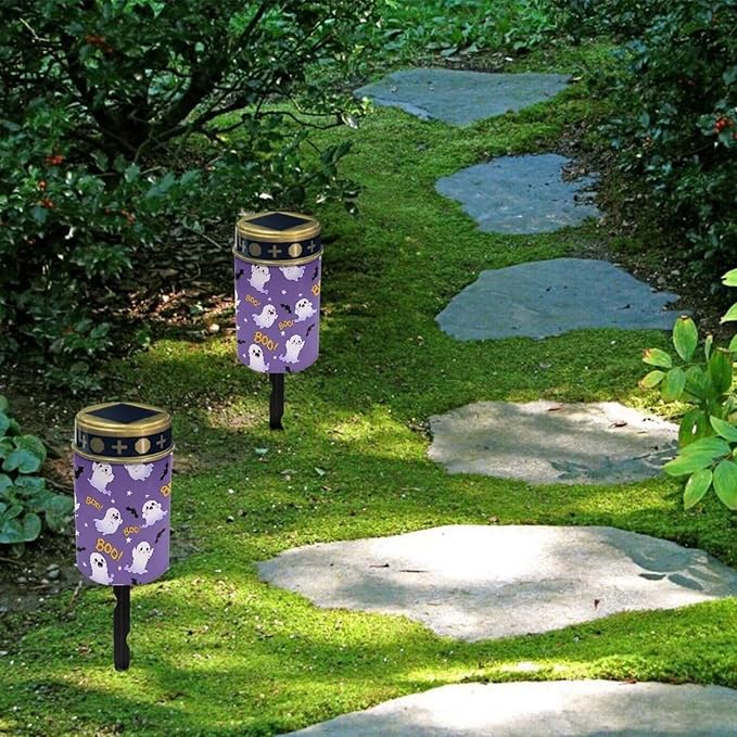 Cute Ghost Solar Lights Outdoor Garden, Waterproof Solar Powered Stake Lights, Decor for Dad Grandma Garden Yard Gravesite