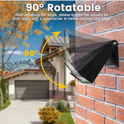 Patio Wall Light Solar Powered, Dusk-to-Dawn Deck Lights, 2-Mode 90° Rotatable, Outdoor Security Lights Waterproof, Solar Spotlight for Porch, Garage, Fence, 2-Pack