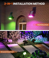 2 Pack - Solar Christmas Lights Outdoor Waterproof,6 Color Changing Spotlights &10 Modes, IP67 Waterproof,105° | Lumora