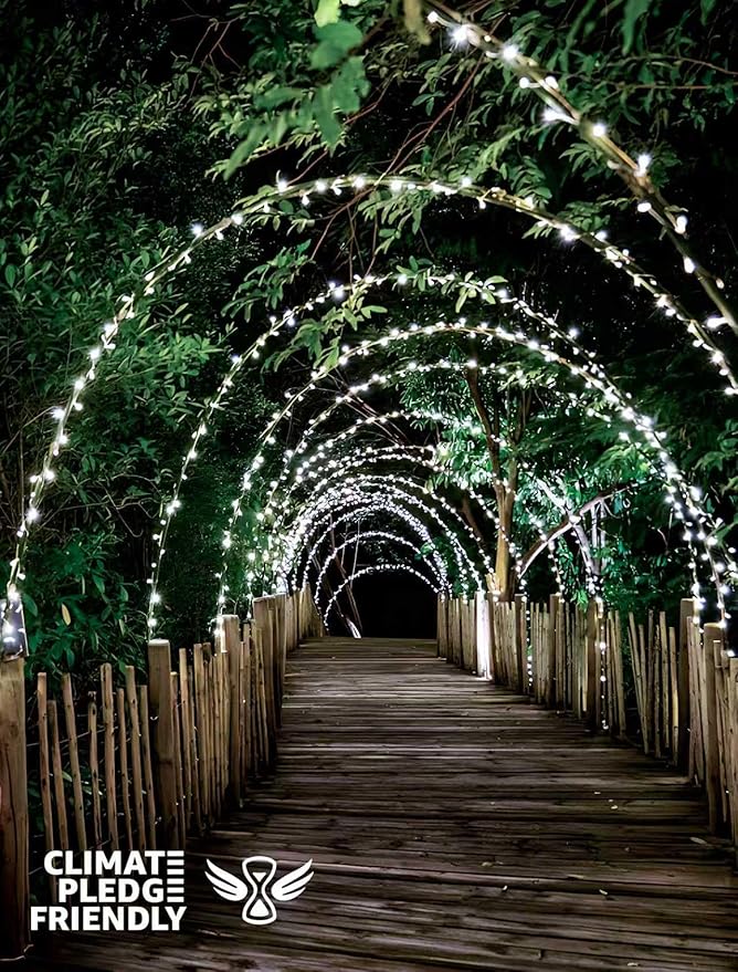 98FT 200 LEDs String Lights Waterproof Fairy Lights 8 Modes with Memory 30V Power Supply for Home, Garden, Wedding, Party, Christmas Decoration Indoor Outdoor (Cool White)
