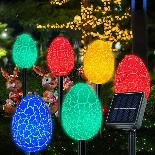 12 Packs Jumbo Solar Giant Easter Egg Lights, 5.12 in Diameter Enormous Eggs for Garden-8 Modes Waterproof LED | Lumora