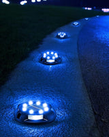 Biling Solar Pathway Lights Outdoor Uplight Sidelight, 12 Packs Blue Bright Solar Ground Lights Waterproof for Yard | Lumora