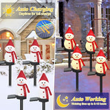 Solar Christmas Pathway Light，Set of 4 Solar Snowman Lights Waterproof Outdoor Christmas Decorations for Xmas | Lumora