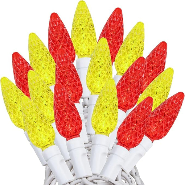 ‎‎‎Novelty Lights 24FT 70 LED C6 LED Mardi Gras String Lights, Outdoor Christmas Tree Commercial Grade LED String | Lumora
