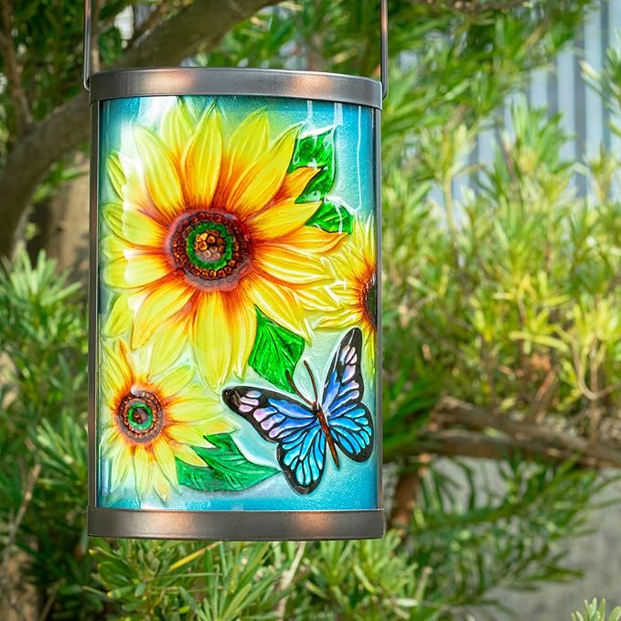 Hanging Solar Lantern Outdoor Waterproof LED Solar Lights Sunflower Decorative Solar Lanterns Tabletop Lamp for | Lumora