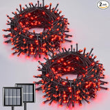 QITONG Red Valentine Solar String Lights, 2 Pack Each 66ft 200 LED Christmas Lights Outdoor Waterproof, 8 Modes | Lumora