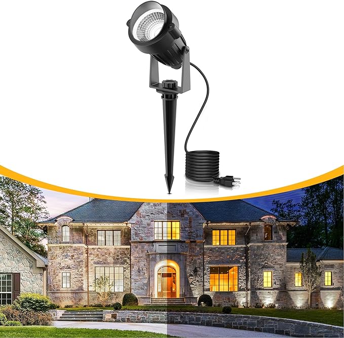L LOHAS LED 5W Dusk to Dawn Outdoor Lighting, Auto On/Off 6000K Landscape Outdoor Spotlight, IP66 Waterproof Plug | Lumora
