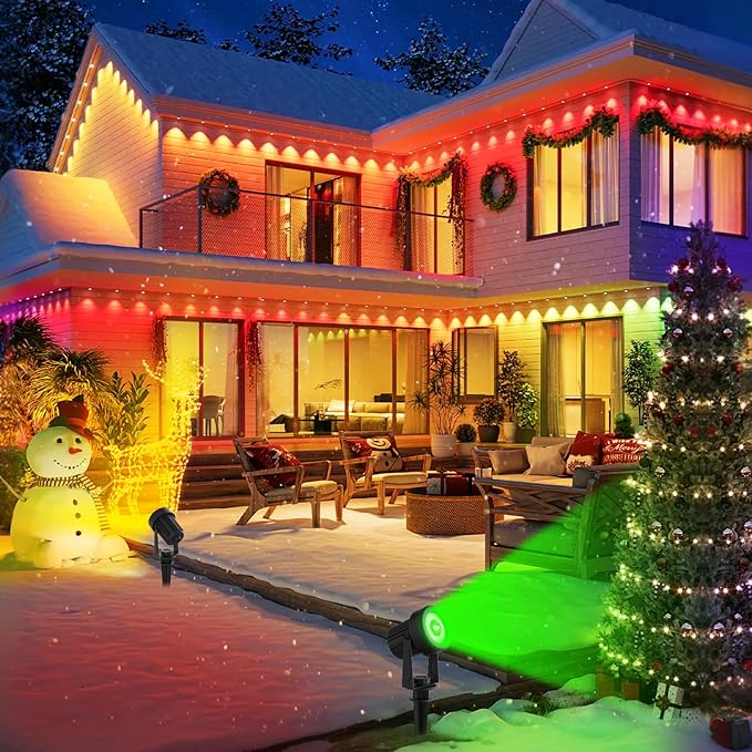 Solar Spotlights Outdoor Waterproof, RGB Landscape Spotlights, Christmas Decorative Solar Spot Lighting for Garden | Lumora