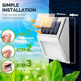 GIGALUMI 12 Pack Solar Fence Lights Outdoor, Waterproof LED Step Lighting Stainless Steel Solar Powered Lights for | Lumora