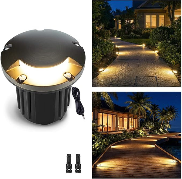 Gardenreet Brass Well Light - 12V Waterproof Outdoor In-Ground Landscape Lighting, LED Replaceable Bulb Ip65 Low | Lumora