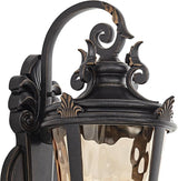 John Timberland Casa Marseille Vintage Outdoor Wall Light Fixture Veranda Bronze Scroll Frame 31" Champagne | Lumora