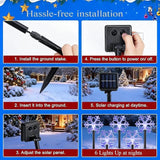 Christmas Snowflake Pathway Lights, 6 Pack Outside Walkway Markers Lights 7.5 Feet Christmas Outdoor Decorations | Lumora