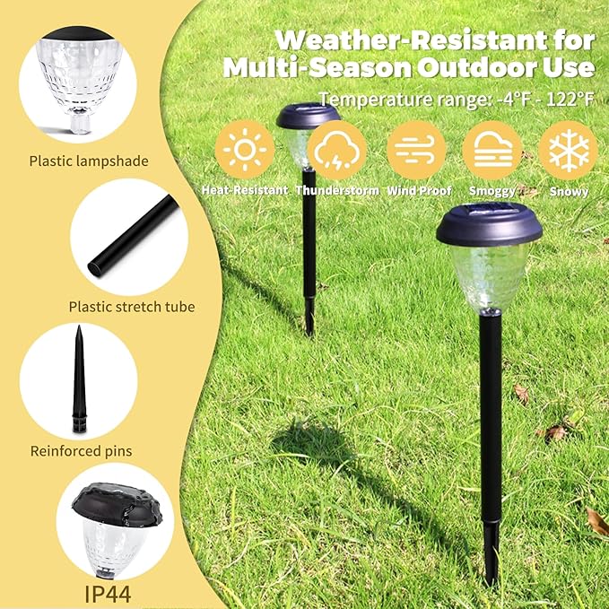 Super Bright Solar Light, Waterproof 6 Pack, Up to 12 Hours of Solar Outdoor Access Garden Light, Automatic on/Off | Lumora