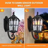 LONEDRUID Dusk to Dawn Sensor Outdoor Wall Light Fixtures Black Roman 17.71" H Exterior Wall Lantern Waterproof | Lumora