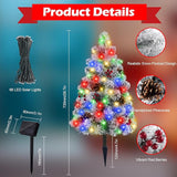 Brightever Solar Christmas Tree Lights Snow Flocked, 68LED Christmas Outside Decor with 8 Lighting Modes, Pine | Lumora