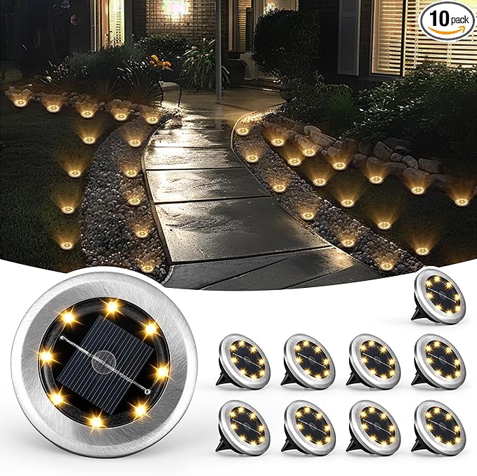 SOLPEX Mini Solar Ground Lights, 10 Pack Solar Lights Outdoor Waterproof, Pathway Lights Solar Powered, Solar | Lumora