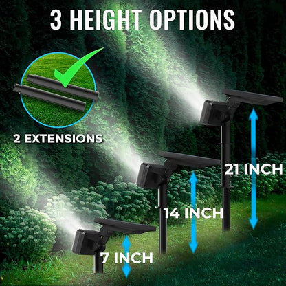 TBI 21 LEDs Solar Landscape Spotlights, 200ft Lighting Distance - Waterproof Solar Powered Wall Lights - 2-in-1 Wireless Outdoor Landscaping Lights for Yard Garden Driveway Porch Walkway Pool (Gold)