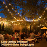 Bosceos 300ft (100ft*3) Outdoor G40 LED Globe String Lights Dimmable Waterproof Shatterproof Light Strings | Lumora