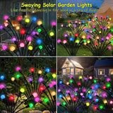 Kohlrabi Solar Garden Lights Outdoor, 10 Pack 80 LED Solar Firefly Lights Waterproof, Sway by Wind, Swaying Light | Lumora