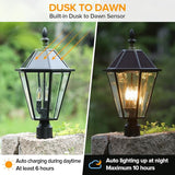 LUTEC 12513LE4-SL-Head LED Post Solar Light Outdoor, Dusk to Dawn Vintage Street Lights for Lawn Patio Yard Pathway | Lumora