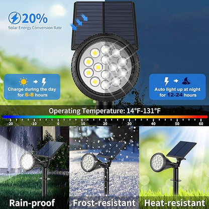 Solar Spot Lights Outdoor, 4 Modes/8 Pack Solar Spotlights Waterproof, 180° Adjustable Powered Landscape Lights, Outdoor Solar Lights for Yard Garden Pathway Flag Tree Wall Statue Cool White