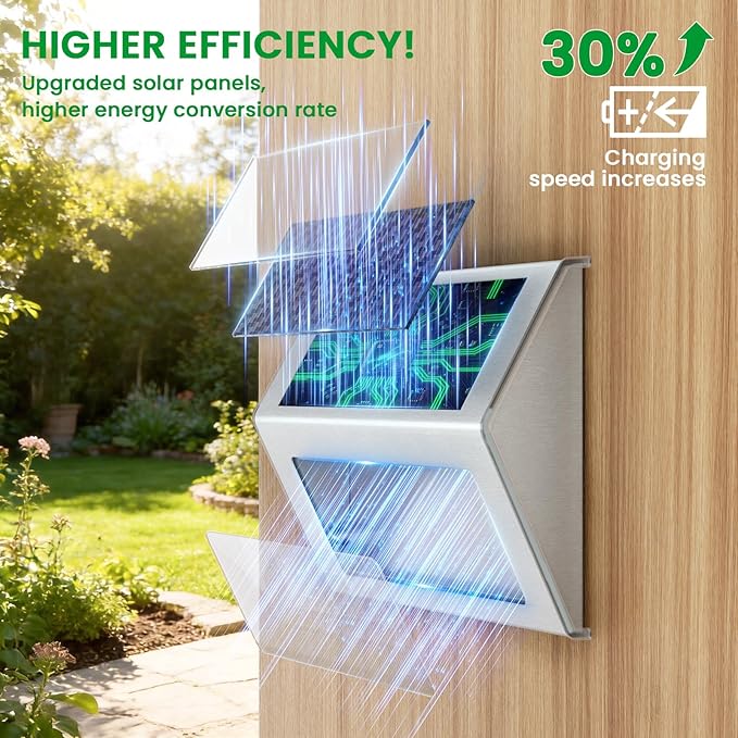 JSOT 12 Pack Solar Lights Outdoor Waterproof for Stairs - Solar Deck Lights Stainless Steel Step Fence Patio Post | Lumora