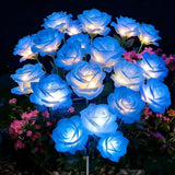 Solar Garden Rose Lights by FANCYPOP, 2 Pack Most Realistic 12 LED Flower Stake Lights, IP65 - Outdoor Path Light | Lumora