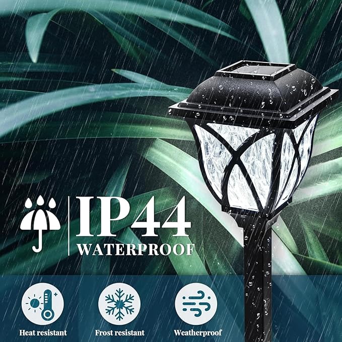 Solar Lights Outdoor Garden, 6 Pack LED Garden Waterproof, Solar Powered Pathway Lights for Yard, Patio, Landscape, Walkway, Path(Cold White)
