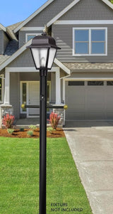 Solus 7-Foot Direct Burial Lamp Post – Aluminum Outdoor Light Pole with Decorative Cross Arm & Dusk-to-Dawn Sensor | Lumora
