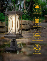 Motion Outdoor Post Lantern Dusk to Dawn Pillar Lamp with 3 Inch Pier Mount Adapter, Black Pole Light Aluminum with | Lumora