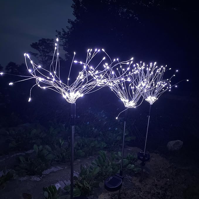 JJGoo Solar Firework Lights, 2 Pack 135 LEDs 2 Lighting Modes Solar Lights Outdoor Waterproof for Garden Patio | Lumora