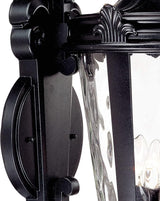 John Timberland Casa Marseille European Outdoor Wall Light Fixture Textured Black Scroll Arm 31" Clear Hammered | Lumora