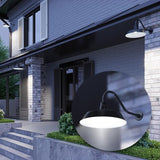 17in. Satin Black Outdoor Gooseneck Barn Light Fixture With 22in. Long Extension Arm - Wall Sconce Farmhouse | Lumora