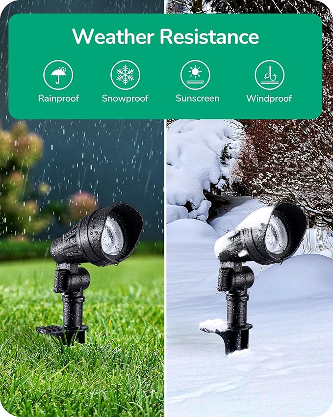 EDISHINE Low Voltage Landscape Lights, 3.2W 12V ACDC 240LM Low Voltage Spotlight, CRI 80 & Beam Angle 35°, 3000K | Lumora