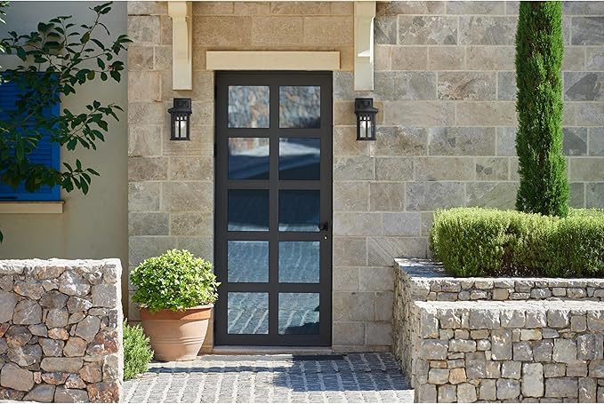 Westinghouse 6120800 Burnham Craftsman-Style One Light Outdoor Wall Fixture, Textured Black Finish, Clear Seeded Glass