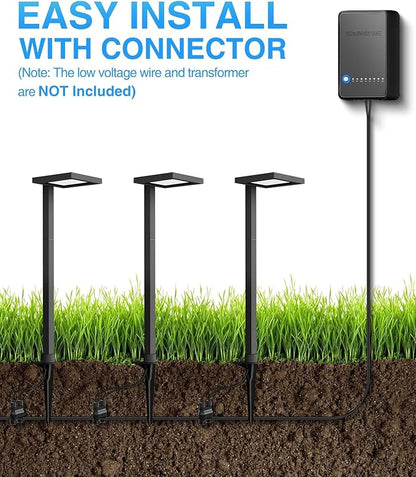 SUNVIE 3CCT Low Voltage Pathway Lights Wired Pathway Lights Outdoor 5W 3000K Anti Glare LED Low Voltage Landscape Lighting Waterproof Landscape Path Lights for Walkway Backyard Garden Patio, 4 Pack