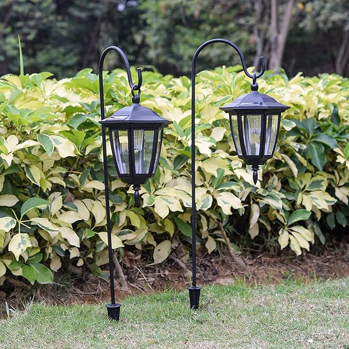 Viewsun 34 Inch Hanging Solar Lights, 6 Pack Shepherd Hook Lights with Shepherd Hooks Waterproof Outdoor Decorative | Lumora