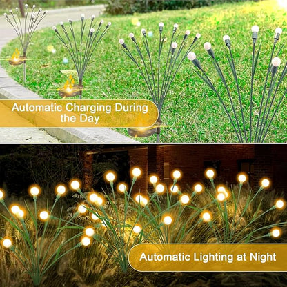 2 Pack Solar Garden Lights, 20 LEDs Solar Lights Outdoor, Solar Swaying Firefly Lights, Garden Solar Lights, Solar Firefly Lights Outdoor Waterproof for Yard Patio Pathway Decoration