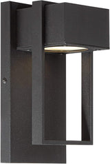 Possini Euro Design Pavel Modern Sconce Outdoor Wall Light Fixture LED Textured Black Metal 9 1/2" Crystal | Lumora
