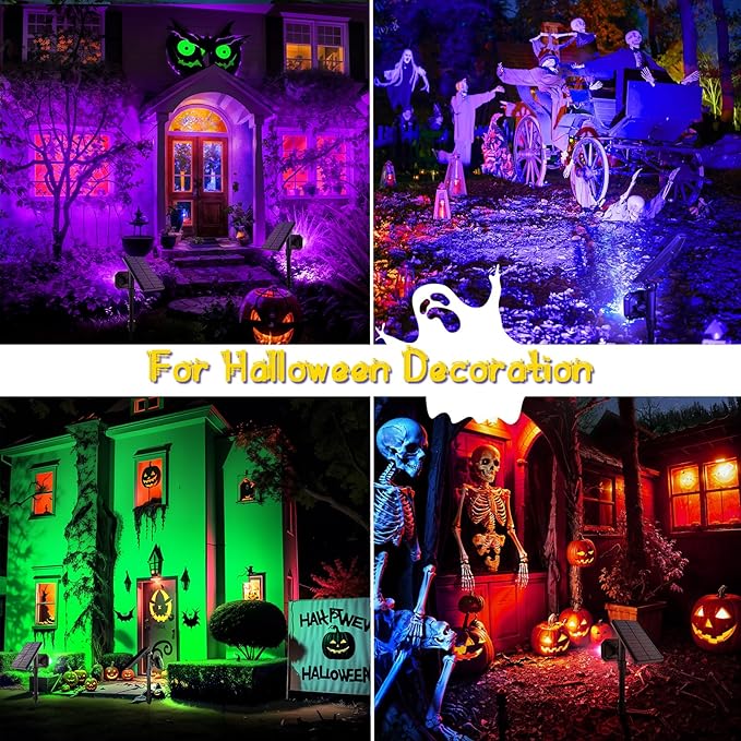 ROSHWEY Solar Spot Lights Outdoor, Colored Solar Outdoor Lights Waterproof Christmas Solar Powered Spotlight | Lumora