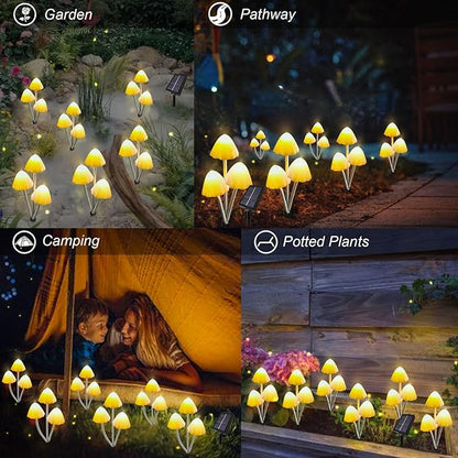 Solar Mushroom Lights for Outside, 6Pack 18LED Mushrooms with 8 Lighting Modes, Unique Mushroom Garden Decor Gifts, Cute Mushroom Solar Lights Outdoor for Path,Landscape,Yard,Patio,Lawn Decor