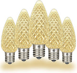 Novelty Lights 10CT (250 Bulbs) 25 Pack C9 LED Bulbs, Dimmable Faceted Outdoor LED Christmas Lights Replacement | Lumora
