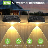 Solar Fence Lights Outdoor 8 Pack, 9 Fixed Colors & Auto Changing Waterproof Fence Lights Solar Powered, Solar Deck | Lumora