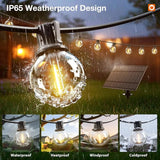 addlon 56FT(50+6) Solar String Lights Outdoor with 1FT Bulb Spacing, 50+2 Commercial G40 LED Bulbs, Solar & USB | Lumora