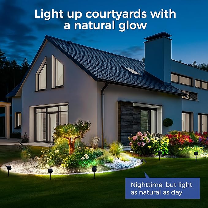 Solar Spot Lights Outdoor Waterproof IP65, 3 Modes Solar Lights Outdoor 35 LED Landscape Lighting, Spot Uplights for Garden Patio Yard Walkway Driveway House Backyard, 4 Pack Neutral White(4000K)