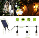 PMS Solar Outdoor String Lights, Color Changing Warm White to Cool White with Remote, Shatterproof LED Bulbs for | Lumora