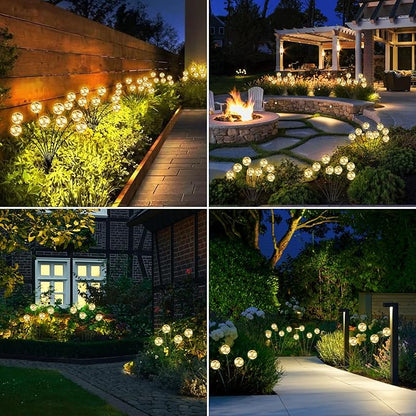 Outdoor Solar Lights for Yard, 4 Packs 16LED, Solar Globe Lights Outdoor, Garden Decor for Outside, Patio Decor for Outside, Unique Gifts for Women, Gifts for Grandma